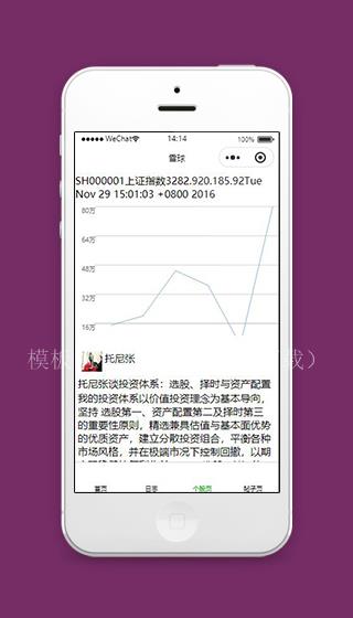 微信炒股小程序个股页面模板下载（带后台）