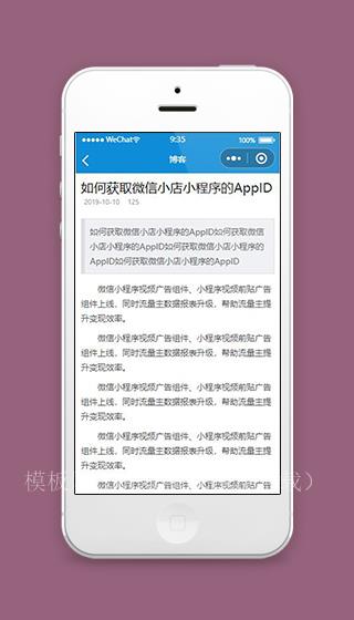 蓝色博客微信小程序资讯详情页面模板下载（带后台）