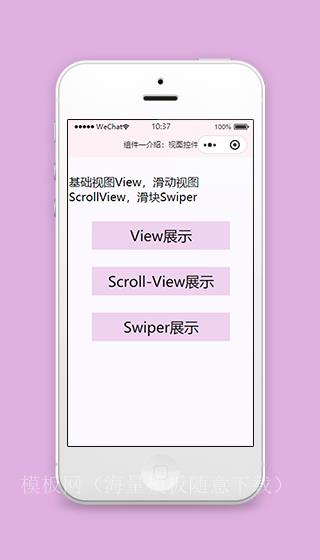 基础视图控件展示微信小程序源码下载（带后台）