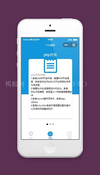 个人简历小程序项目经验页面源码下载（带后台）