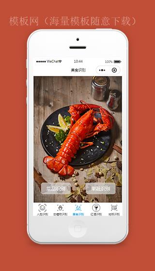 美食菜品识别微信小程序模板下载（带后台）
