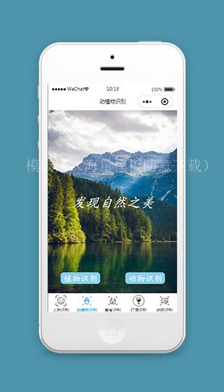 动植物识别微信小程序模板源码（带后台）