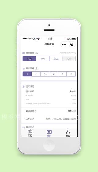 微信在线申请借款程序源码（带后台）